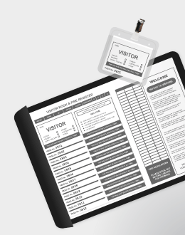 visitor book and id card