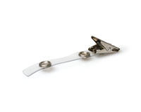 Crocodile Clip with Metal Popper & 70mm Clear Strap - Pack of 100