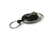 Black Solid Carabiner Card Reels with Belt and Key Rings - Pack of 50