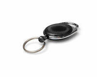 Black Translucent Carabiner Card Reels with Key Rings - Pack of 50