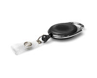 Black Translucent Carabiner Card Reels with Reinforced ID Straps - Pack of 50