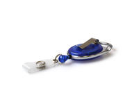 Blue Translucent Carabiner Card Reels with Belt and Reinforced ID Straps - Pack of 50