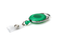 Green Translucent Carabiner Card Reels with Reinforced ID Straps - Pack of 50