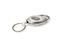 White Translucent Carabiner Card Reels with Key Rings - Pack of 50