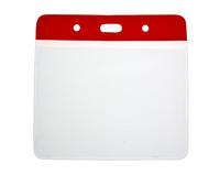 Vinyl Red Top Visitor Card Holder 102 x 83 mm Landscape - Pack of 100  