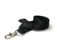 Black 20mm  Flat Woven BreakAway Lanyard with Metal Trigger Clip - Pack of 100