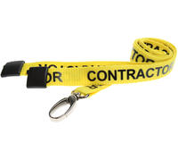 Yellow Contractor Lanyards with Breakaway and Metal Lobster Clip - Pack of 100