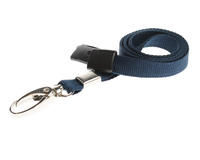 Dark Blue Lanyards with Breakaway and Metal Lobster Clip - Pack of 100