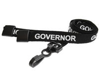 Black Governor Lanyards with Plastic J Clip - Pack of 100