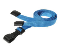 Light Blue Lanyards with Breakaway and Plastic J Clip - Pack of 100