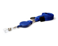 Mid Blue 16mm Tubular Flexiweave BreakAway Lanyard with Mid Blue Badge Reel - Pack of 50