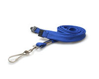 Mid Blue 10mm Tubular Woven BreakAway Lanyard with Metal J-Clip - Pack of 100