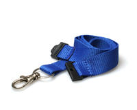 20mm Mid Blue Flat Woven BreakAway Lanyard with Metal Trigger Clip - Pack of 100