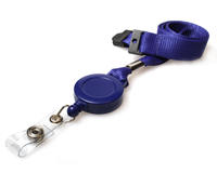 15mm Navy Blue Lanyards with Breakaway and Card Reel - Pack of 50