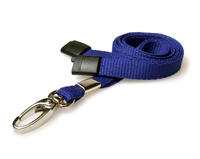 Navy Blue Lanyards with Breakaway and Metal Lobster Clip - Pack of 100