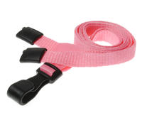 Pink Lanyards with Breakaway and Plastic J Clip - Pack of 100