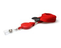 16mm Red Tubular Flexiweave BreakAway Lanyard with Red Badge Reel - Pack of 50