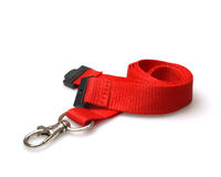 Red 20mm Flat Woven BreakAway Lanyard with Metal Trigger Clip - Pack of 100