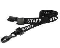 Black Staff Lanyards with Breakaway and Plastic J Clip - Pack of 100