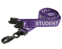 Purple Student Lanyards with Breakaway and Plastic J Clip - Pack of 100