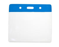 Vinyl Badge Royal Blue Top Card Holder 91 x 65 mm Landscape - Pack of 100