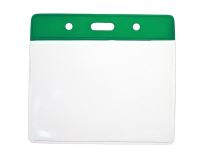 Vinyl Badge Green Top Card Holder 91 x 65 mm Landscape - Pack of 100