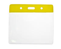 Vinyl Badge Yellow Top Card Holder 91 x 65 mm Landscape - Pack of 100