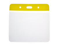 Vinyl Yellow Top Visitor Card Holder 102 x 83 mm Landscape - Pack of 100  