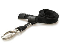 10mm Black Lanyards with Radian Breakaway and Metal Lobster Clip - Pack of 100