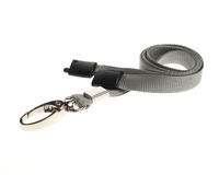 Grey Lanyards with Breakaway and Metal Lobster Clip - Pack of 100