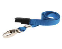 Light Blue Lanyards with Breakaway and Metal Lobster Clip - Pack of 100