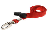 Red Lanyards with Breakaway and Metal Lobster Clip - Pack of 100