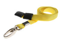 Yellow Lanyards with Breakaway and Metal Lobster Clip - Pack of 100